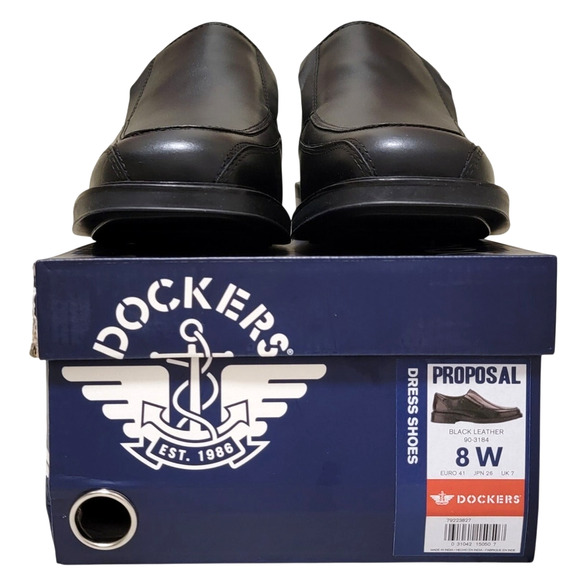 Dockers Men Proposal Bicycle Toe Slip On Dress Loafer Size US 8W Black Leather main image 8